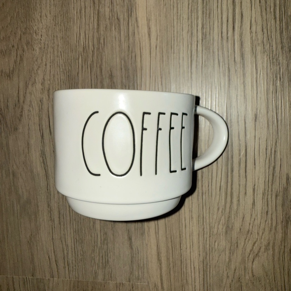 Rae‎ Dunn White Coffee Mug with Bold Lettering